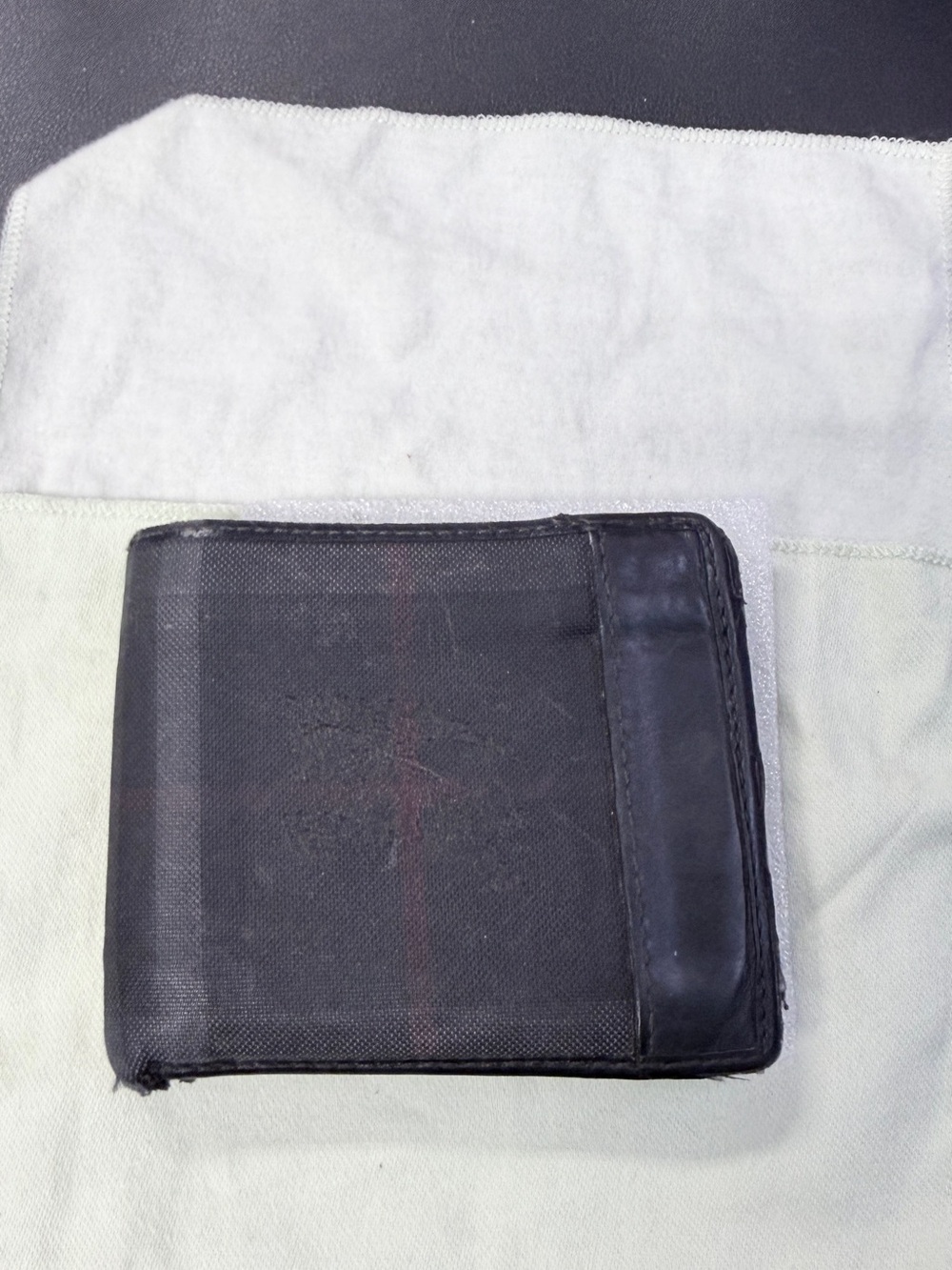 Burberry Black and Brown Men's Card Wallet
